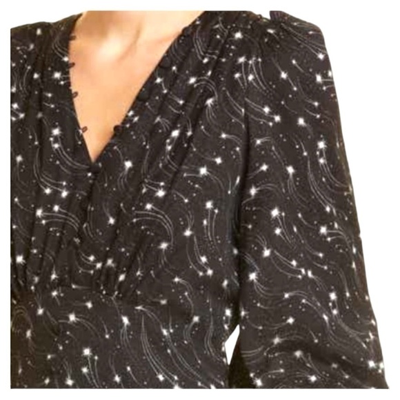 TED Baker Gemmi Long Puff Sleeve V Neck Ruffle Hem Pockets Shift Mini Dress NEW - Picture 2 of 14